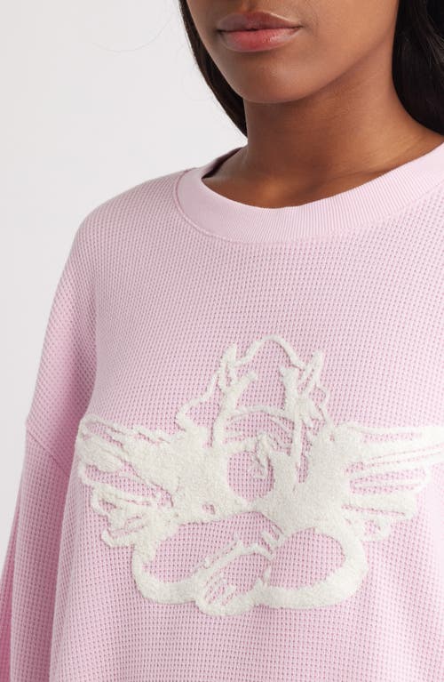 Boys Lie Georgia Rules Kara Oversize Waffle Knit Sweatshirt In Pink