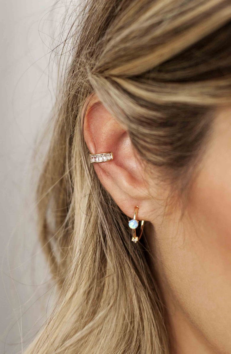 Ettika Crystal Ear Cuff, Alternate, color, Gold