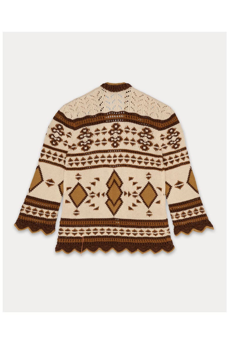 Lalie Navajo Cardigan, Alternate, color, Beige