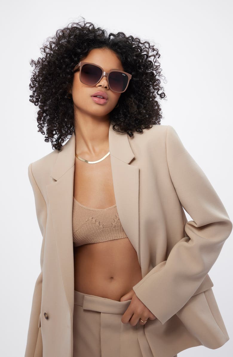 QUAY Wide Awake 59mm Square Sunglasses, Alternate, color, Oat/ Brown