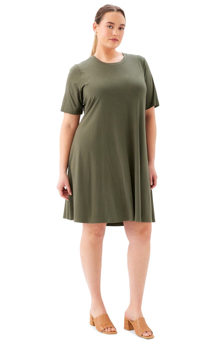 Karen Kane A-Line Jersey Minidress, Alternate, color, Olive