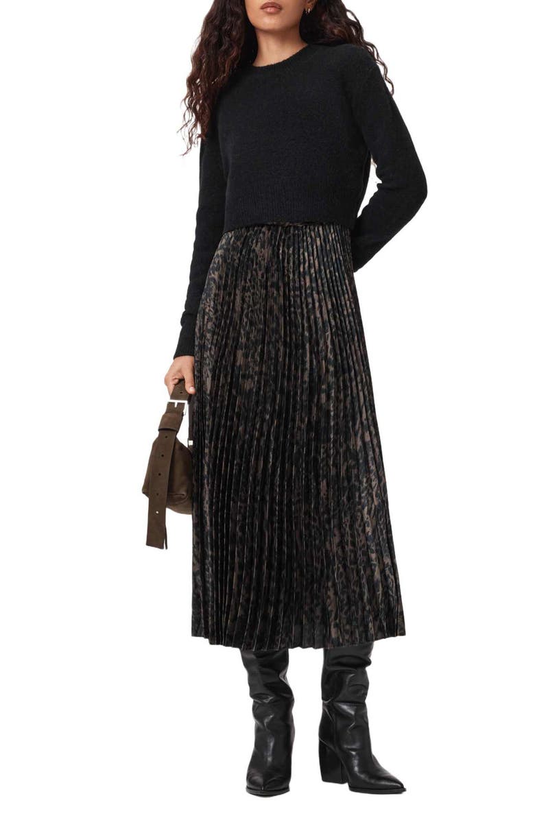 AllSaints Evia Sleeveless Dress & Sweater Set, Alternate, color, 