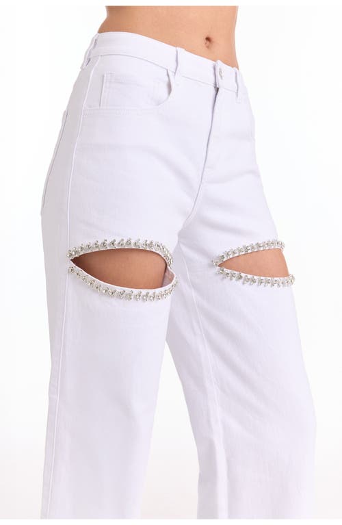 The Noli Shop Ivanka Crystal Jean In White