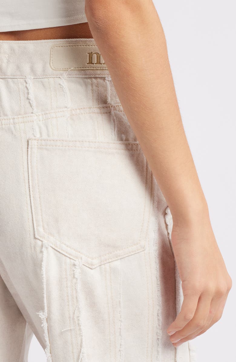 Mistress Rocks Dusty Frayed Wide Leg Jeans, Alternate, color, Cream