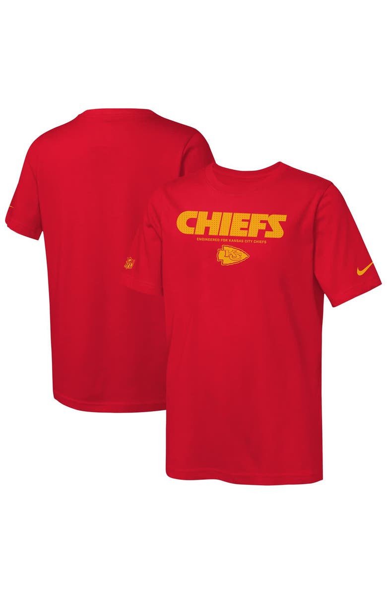 Nike Youth Nike Red Kansas City Chiefs Sideline Team Issue T-Shirt, Main, color, Red