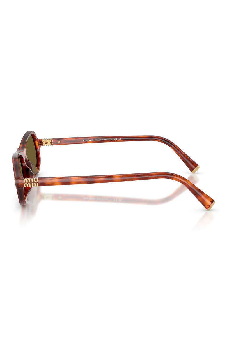 55mm Irregular Sunglasses, Alternate, color, HAVANA COGNAC / DARK BROWN
