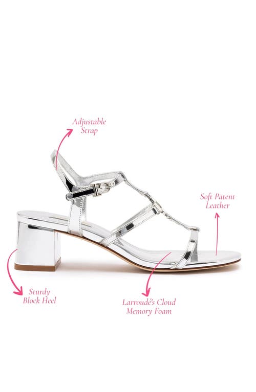 Larroude Women's Hana Block Heel Sandals In Silver