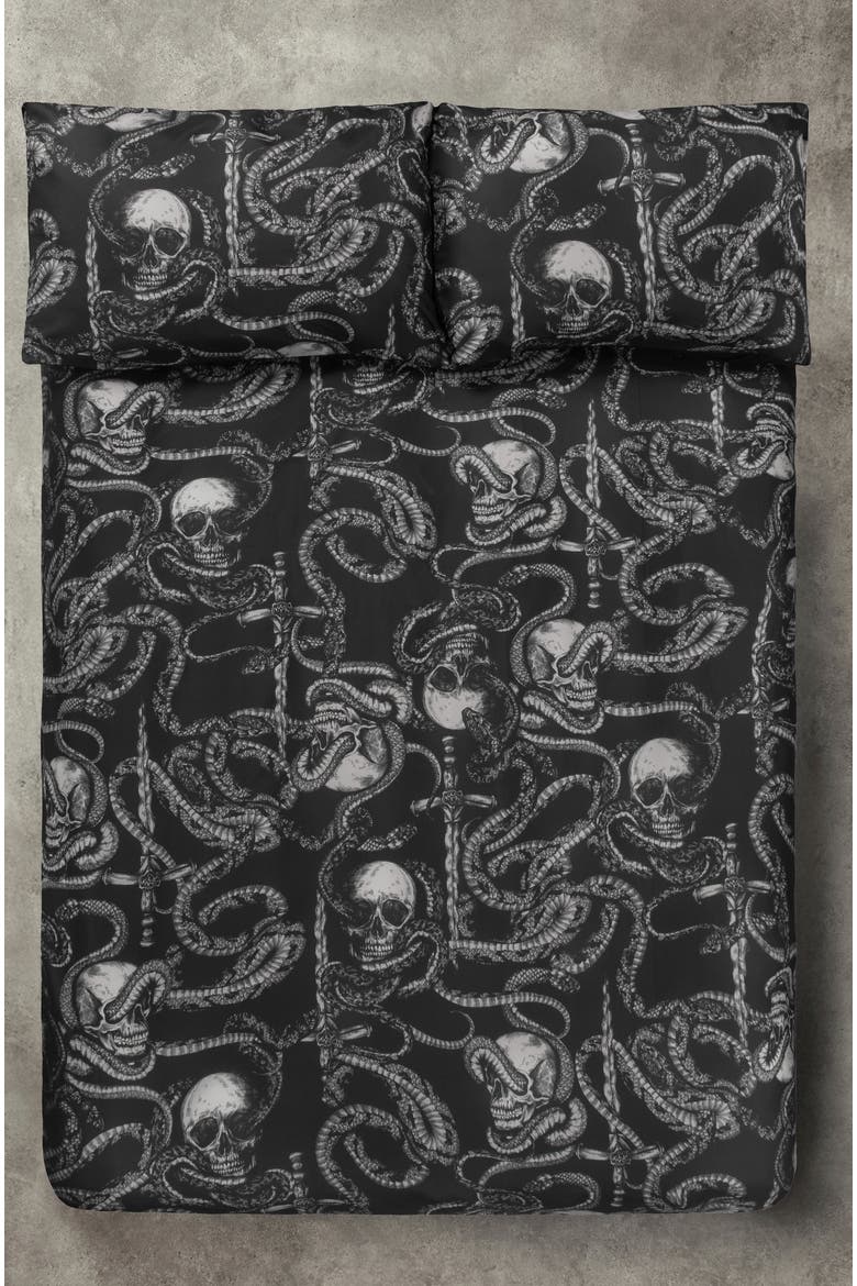 Ophion Bedding Set - Us Queen, Alternate, color, Charcoal