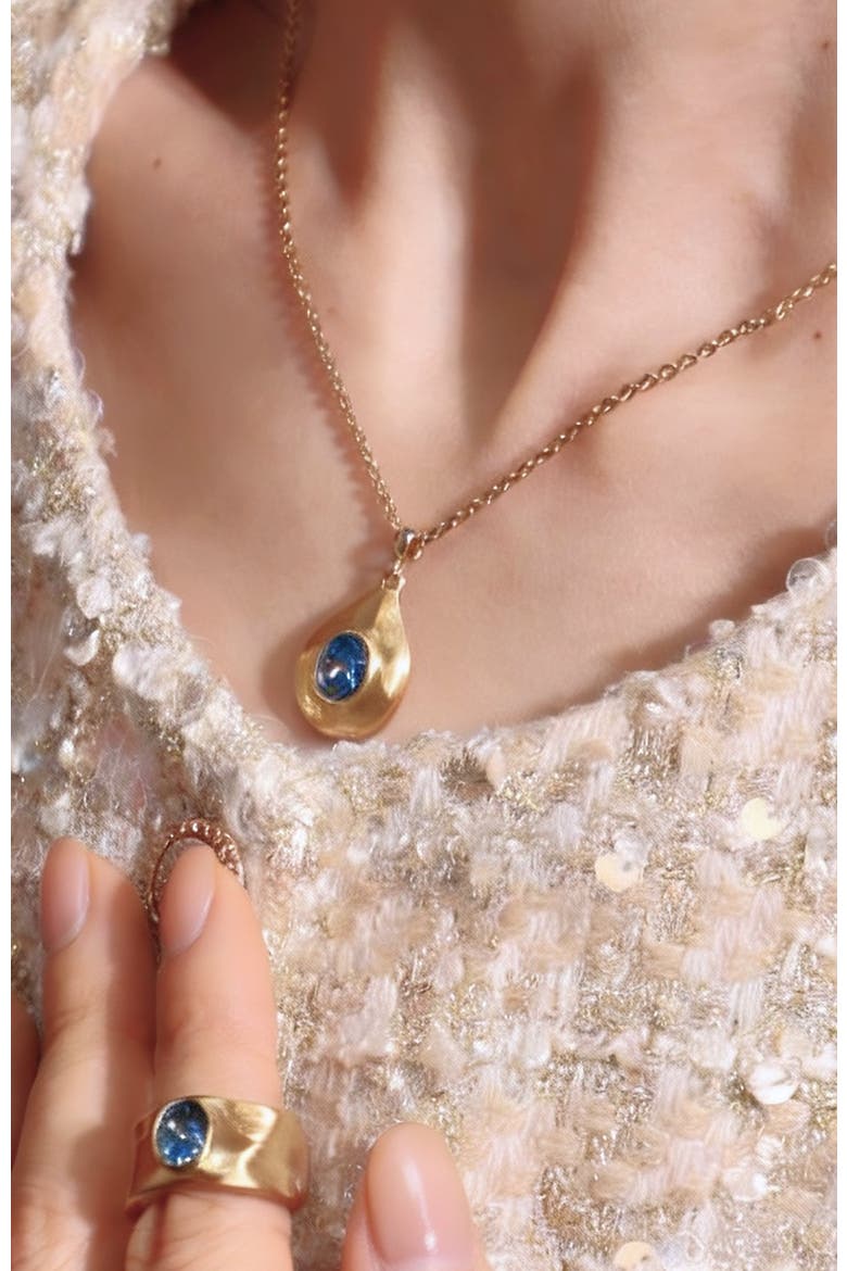Fig Pendant Necklace, Alternate, color, Gold & Blue
