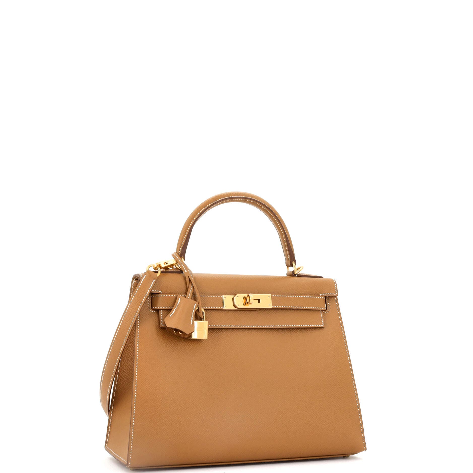 Pre-Owned Hermes Kelly Handbag Brown Epsom with Gold Hardware 28, Alternate, color, 