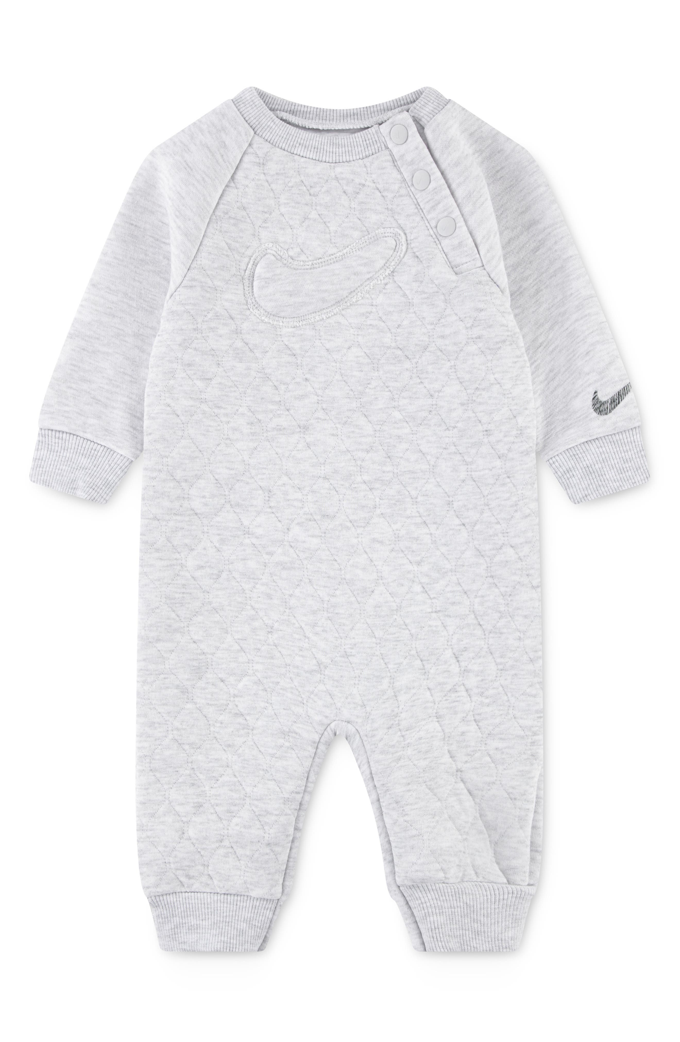 Nike Babies'  Ready Set Quilted Romper In Birch Heather