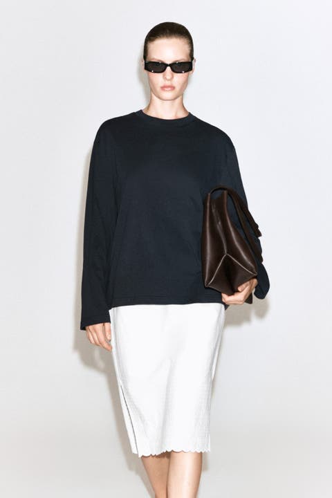 Brushed-cotton Long-sleeved T-shirt