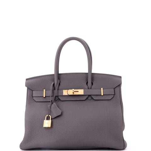 Birkin Handbag Grey Togo with Rose Gold Hardware 30