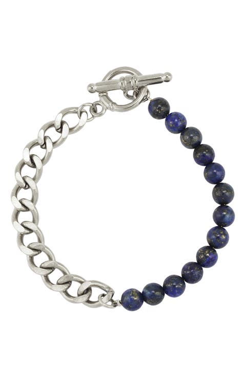 Gender Inclusive Lapis Cuban Link Bracelet