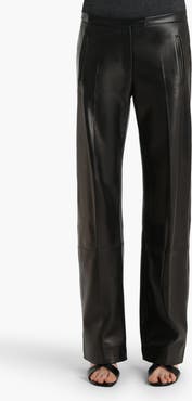 Khaite Miles Plongé Leather Straight Leg Pants