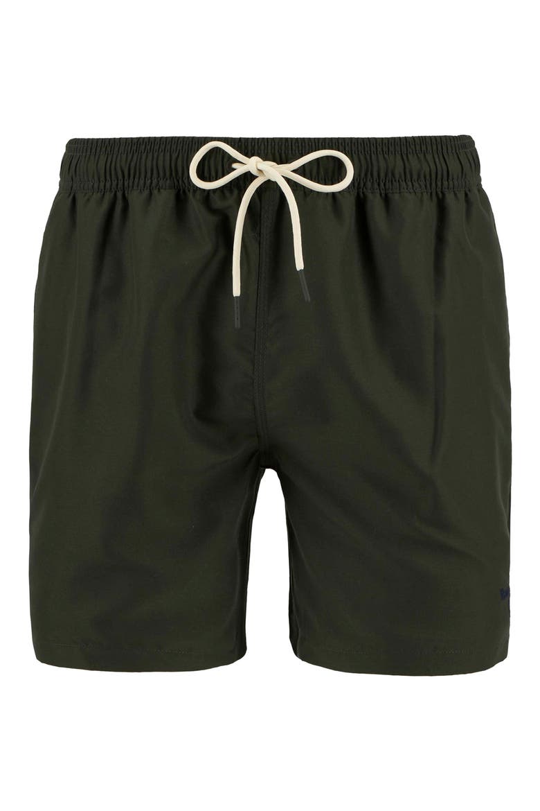 Water Reactive Tartan Swim Trunks, Alternate, color, OLIVE