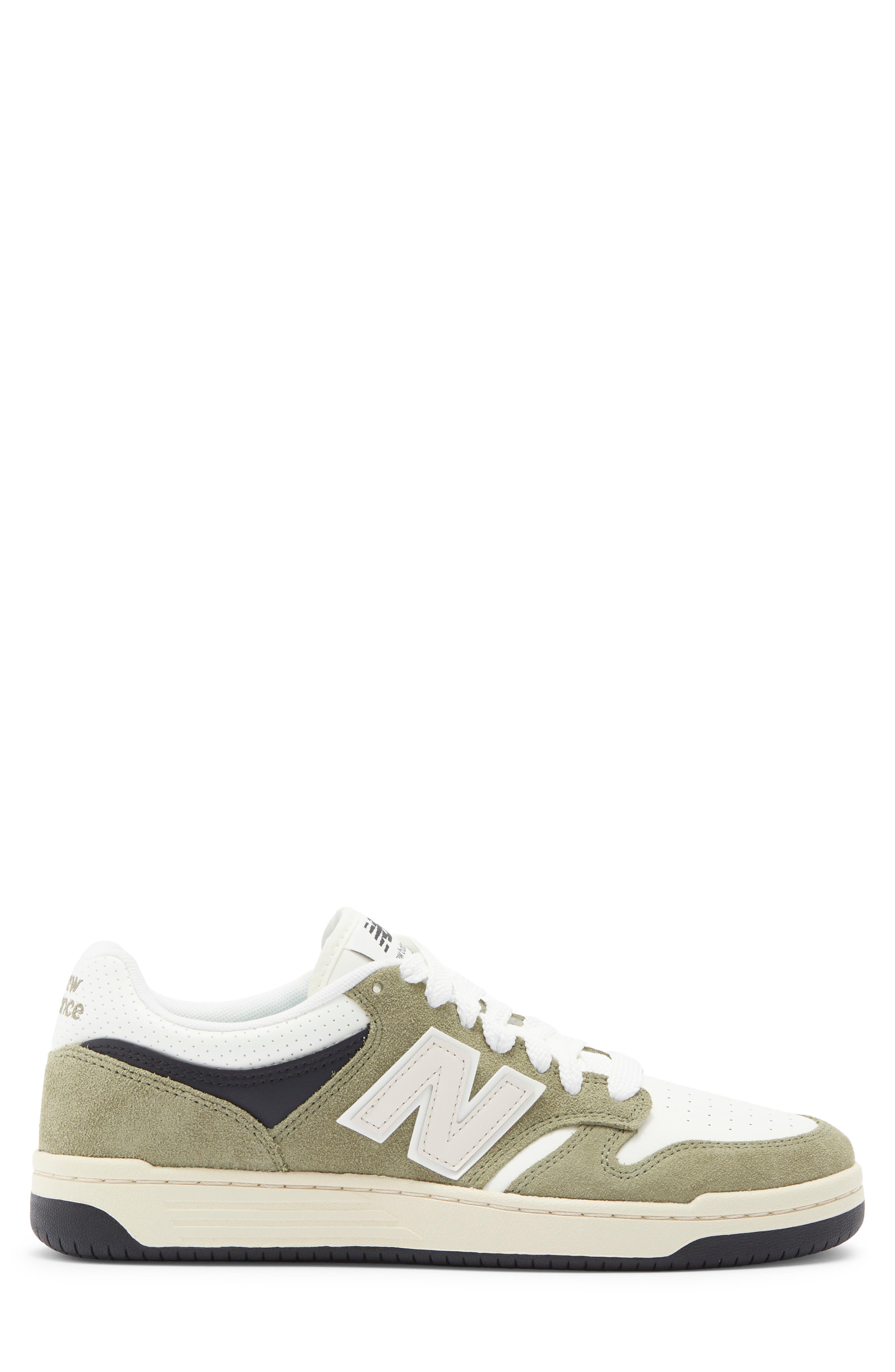 New Balance 480 Basketball Sneaker, Alternate, color, Dark Olivine/ Sea Salt