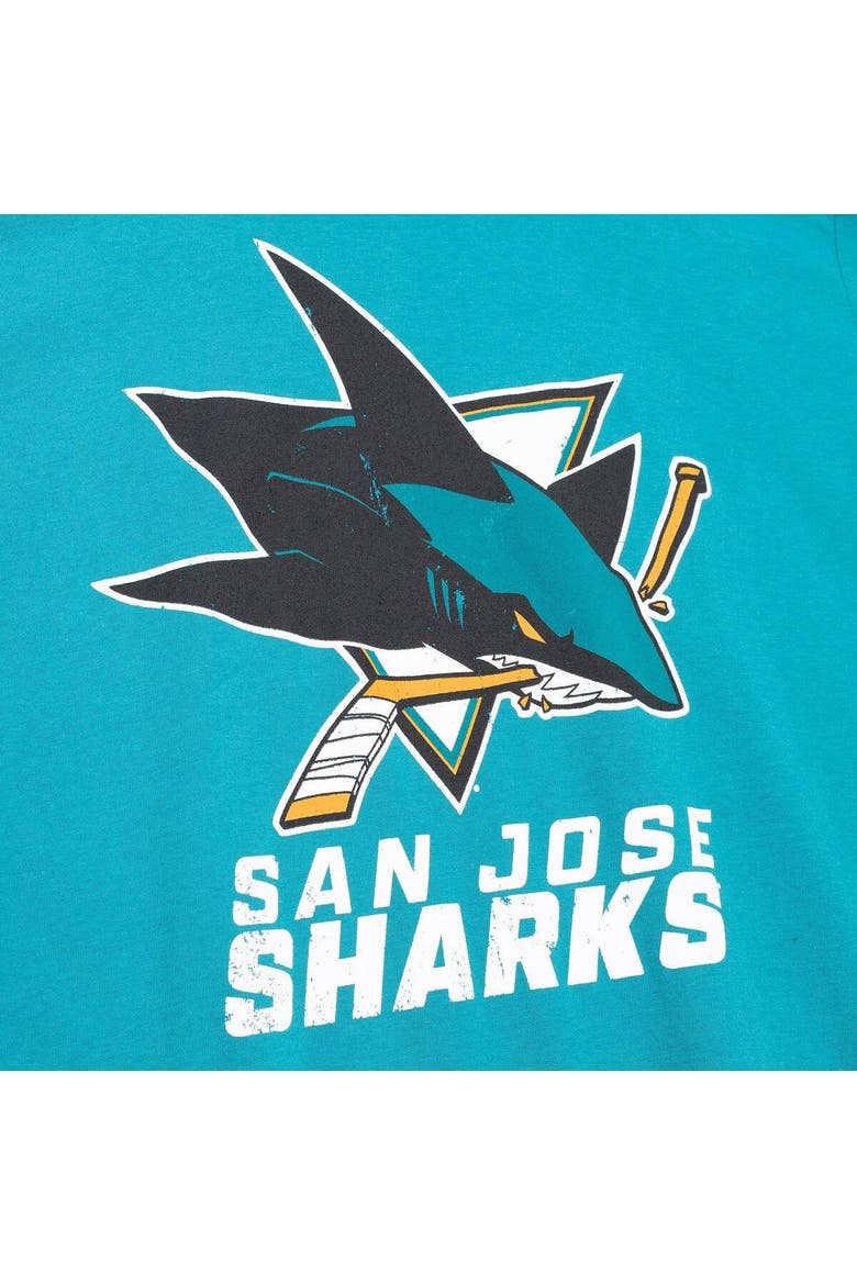 Men's Mitchell & Ness Teal San Jose Sharks Vintage Logo T-Shirt, Alternate, color, Teal