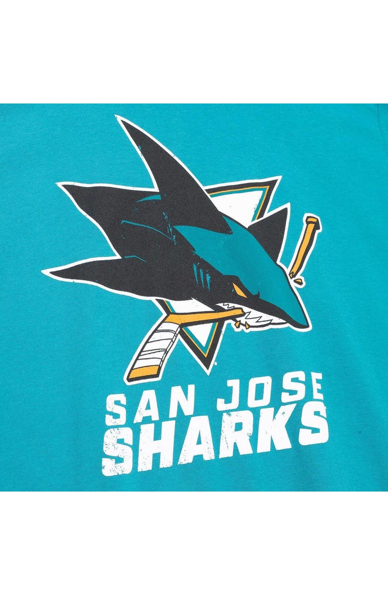 Mitchell & Ness Men's Mitchell & Ness Teal San Jose Sharks Vintage Logo T-Shirt, Alternate, color, 