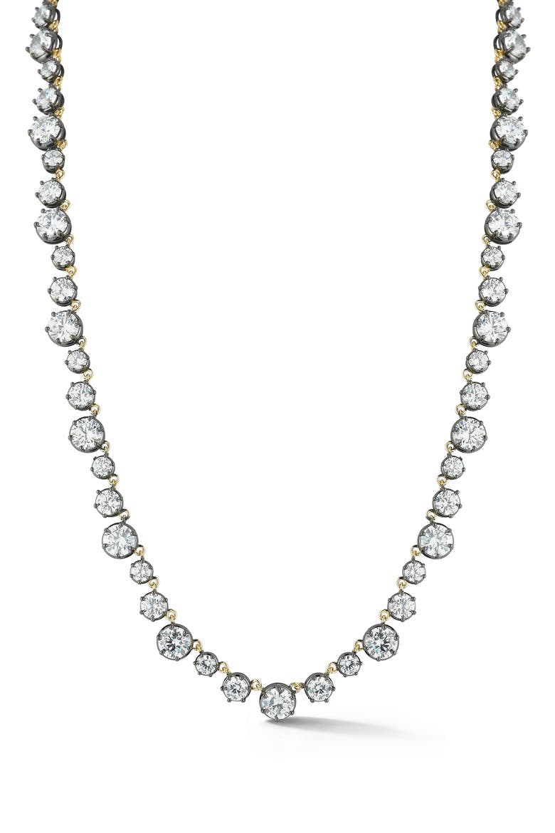 Cubic Zirconia Graduated Tennis Necklace, Main, color, GOLD