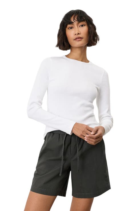 Perfect Rib Crewneck Layering Long Sleeve Tee Made With Organic Cotton