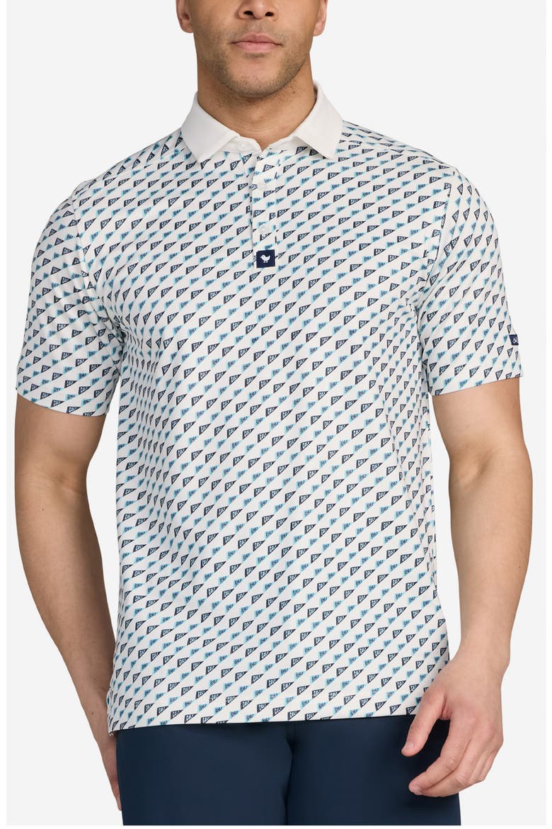 Piqué Performance Golf Polo, Main, color, BRILLIANT WHITE / SEA JET