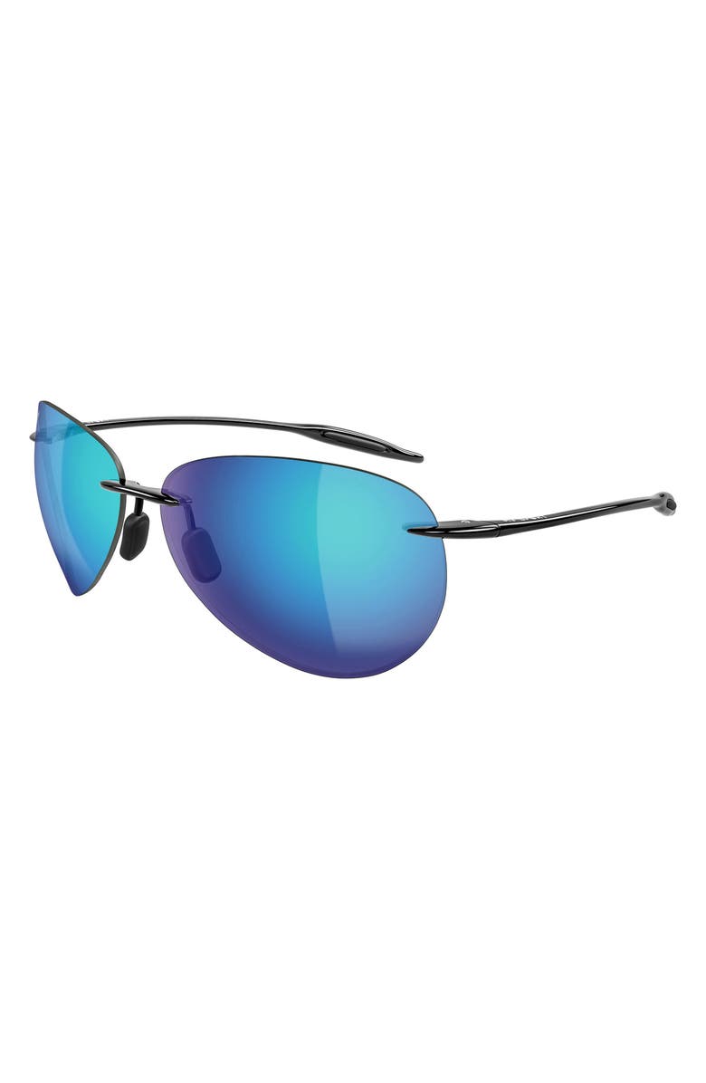 Maui Jim Sugar Beach 62mm PolarizedPlus2<sup>®</sup> Round Sunglasses, Alternate, color, Black