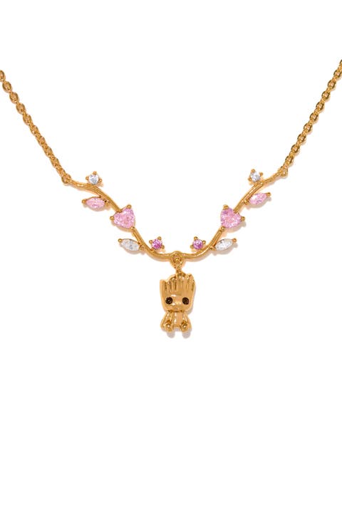 Marvel's Groot Cubic Zirconia Pendant Necklace