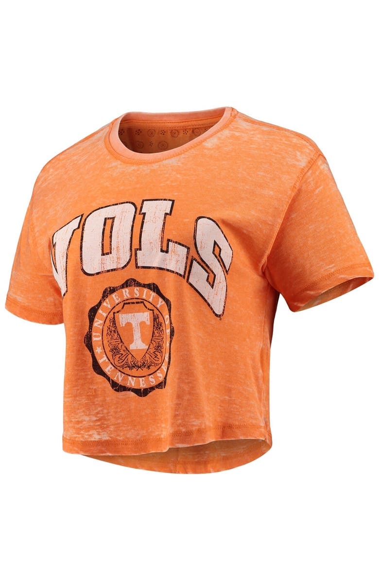 PRESSBOX Women's Pressbox Tennessee Orange Tennessee Volunteers Edith Vintage Burnout Crop T-Shirt, Alternate, color,