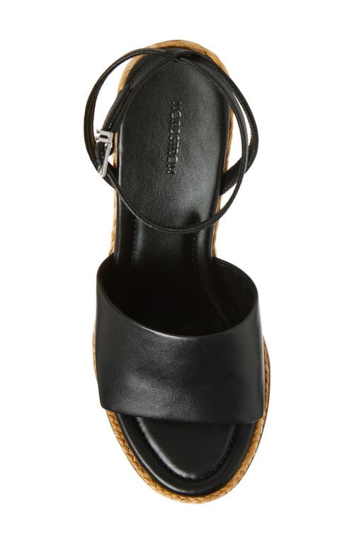 Nordstrom Arlene Ankle Strap Wedge Sandal In Black