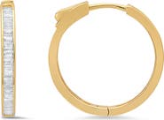 Queen Jewels Sterling Silver Cubic Zirconia Huggie Hoop Earrings