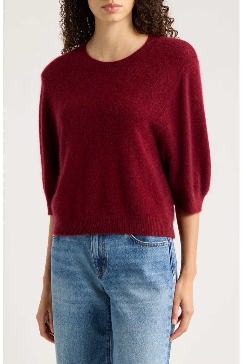 The Brushed Chalet Wool & Cashmere Sweater, Main, color, DEEP GARNET
