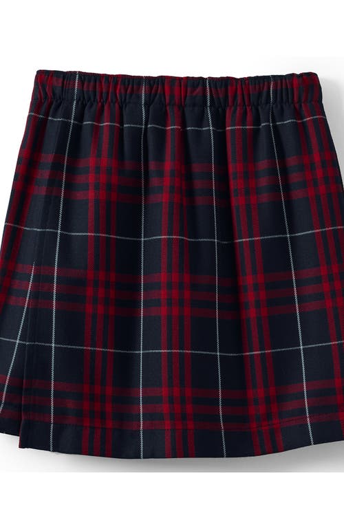 Lands' End School Uniform Girls Plaid A Line Tab Skort Top Of Knee In Multi