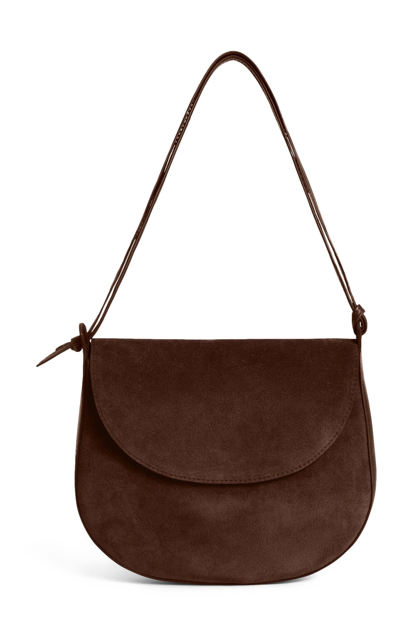 Juliette Suede Shoulder Bag, Main, color, Chocolate Suede