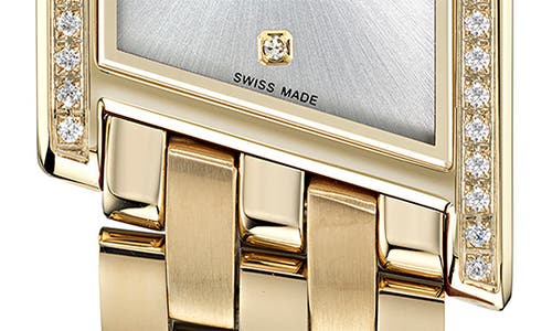 Ferragamo Women's Swiss Asymetrique Diamond Accent Gold Ion Plated Bracelet Watch 22x36mm In Ip Yellow Gold