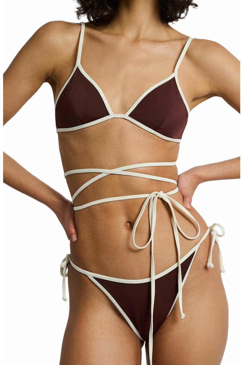 Soleil Bikini Top, Alternate, color, RUM/EGRET