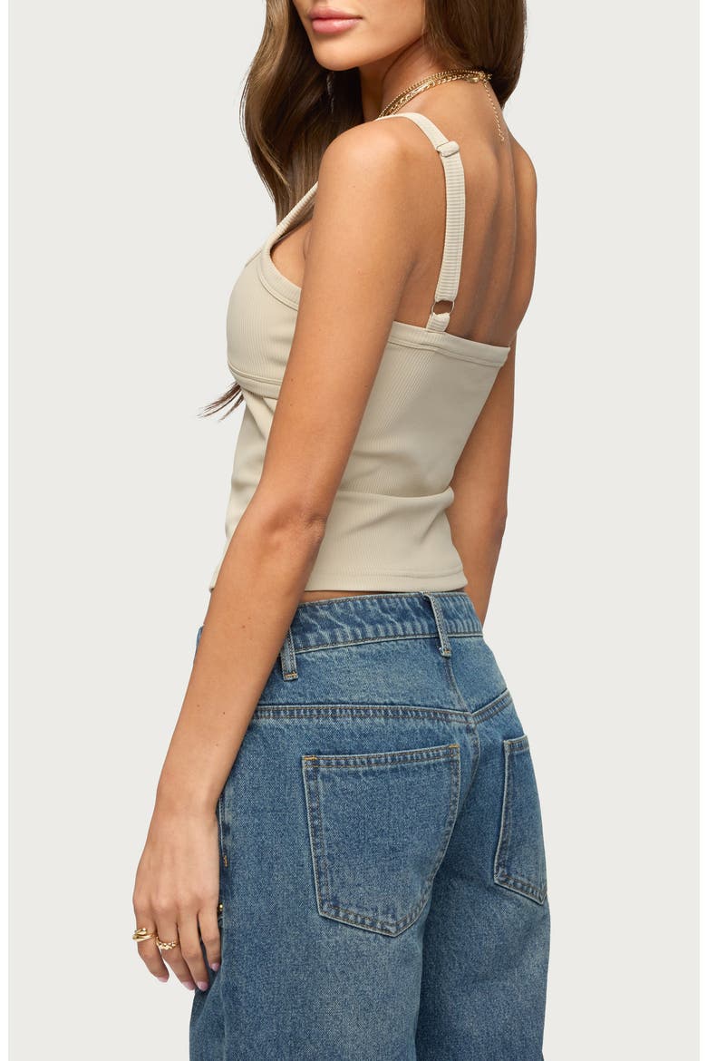 Karin Cutout Crop Tank, Alternate, color, BEIGE