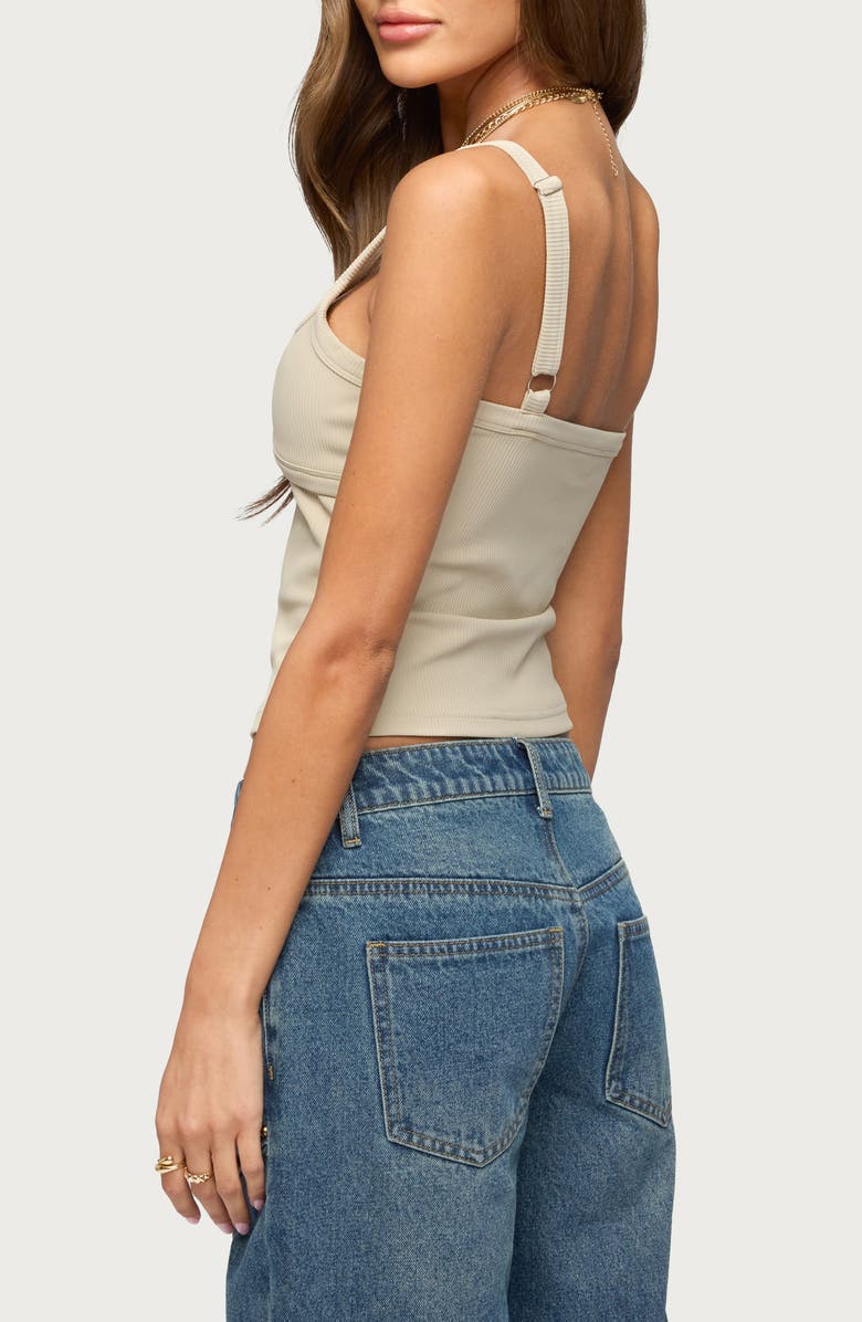 EDIKTED Karin Cutout Crop Tank, Alternate, color, Beige