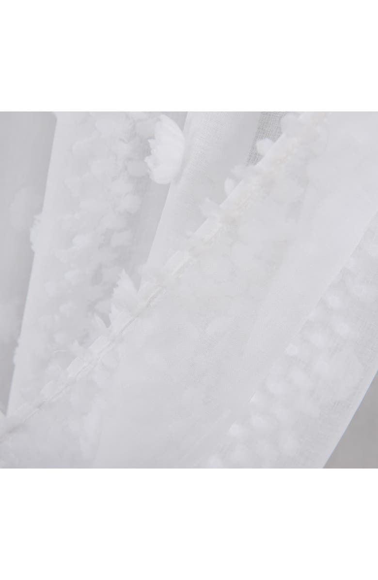 DAINTY HOME Cloud Set of 2 Semisheer Panel Curtains, Alternate, color, White