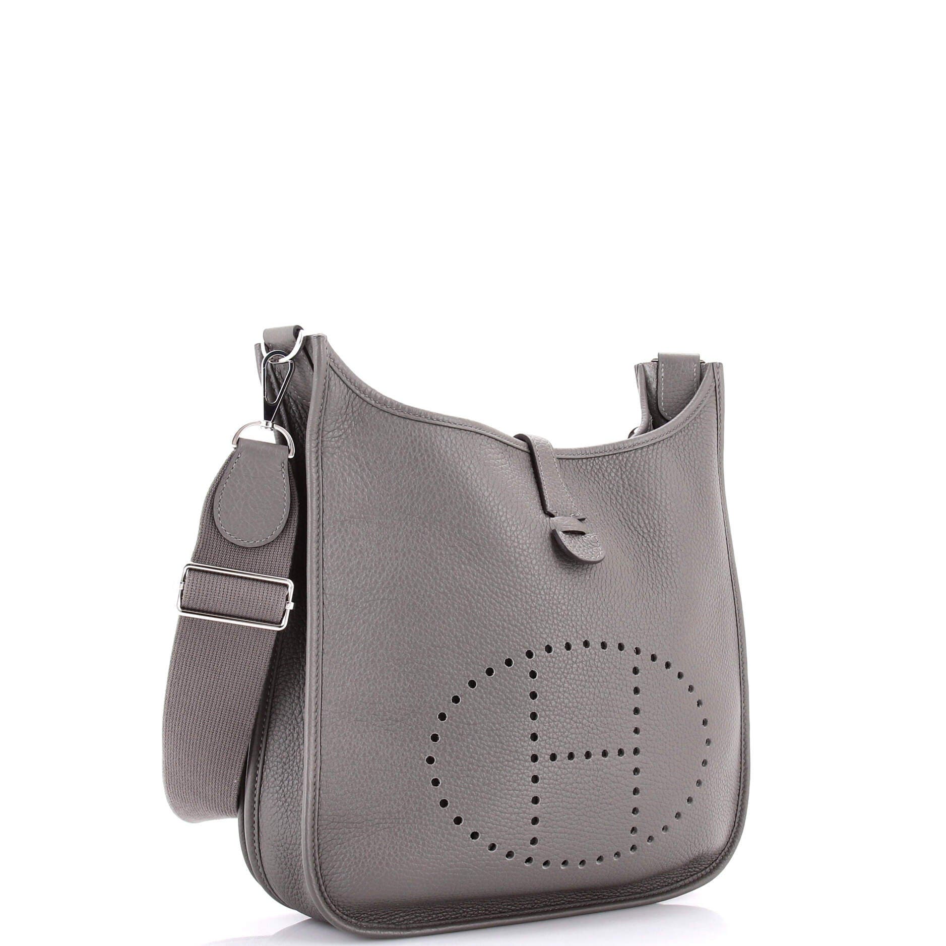 Pre-Owned Hermes Evelyne Bag Gen III Clemence PM, Alternate, color, Gris Meyer