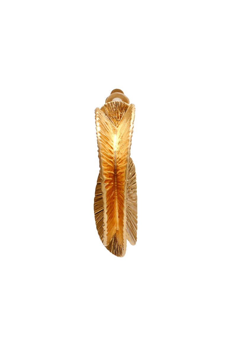 Ren Large Clip-On Earrings, Alternate, color, BRUSHED BRASS
