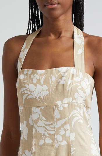 Amalia Floral Cotton Blend Halter Dress