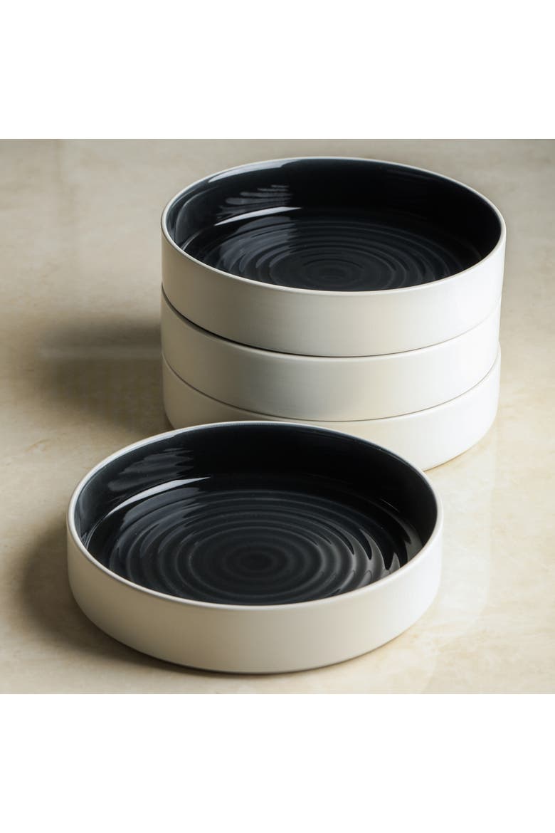 Elica Stoneware 24-Piece Dinnerware Set, Alternate, color, Black and Beige