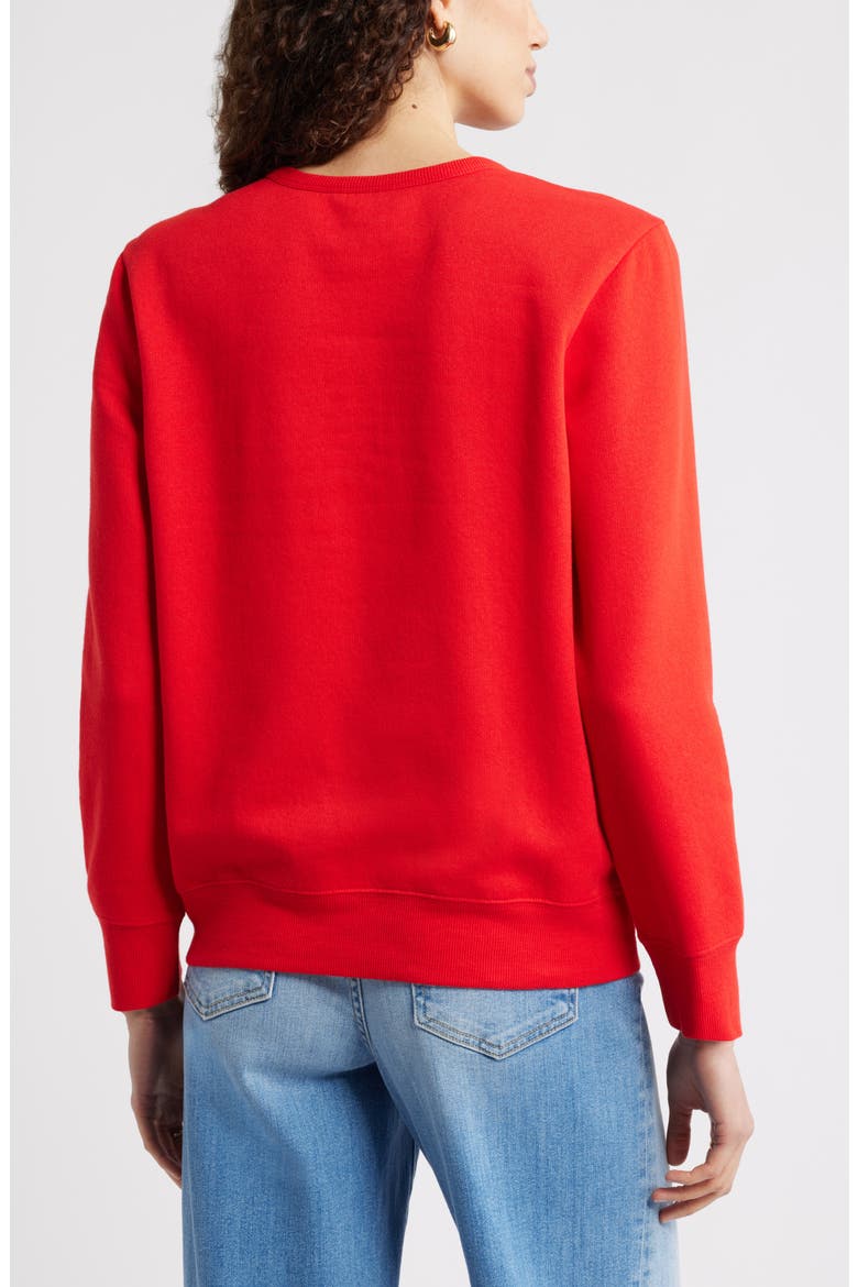 Love Metallic Embellished Sweatshirt, Alternate, color, RED GOJI PINK YARROW LOVE