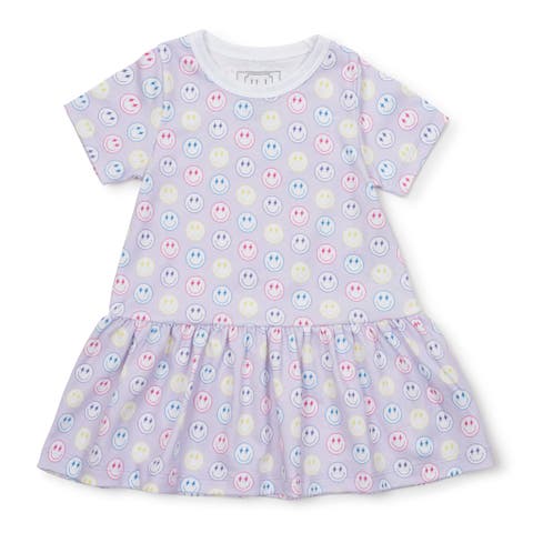 Lila & Hayes Girls Betsy Smocked Sun Dress - Sandcastles Aqua Blue main image 1
