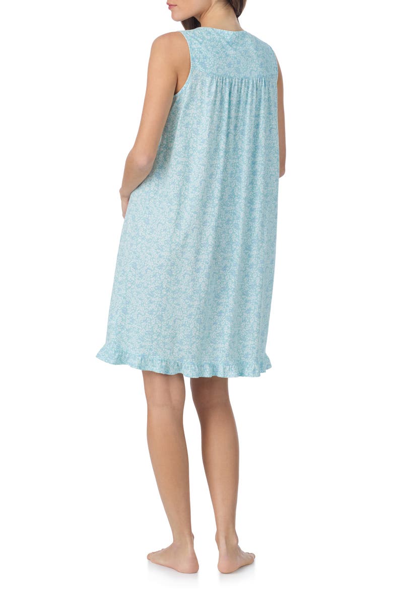 Cotton Short Nightgown, Alternate, color, AQUA PRINT