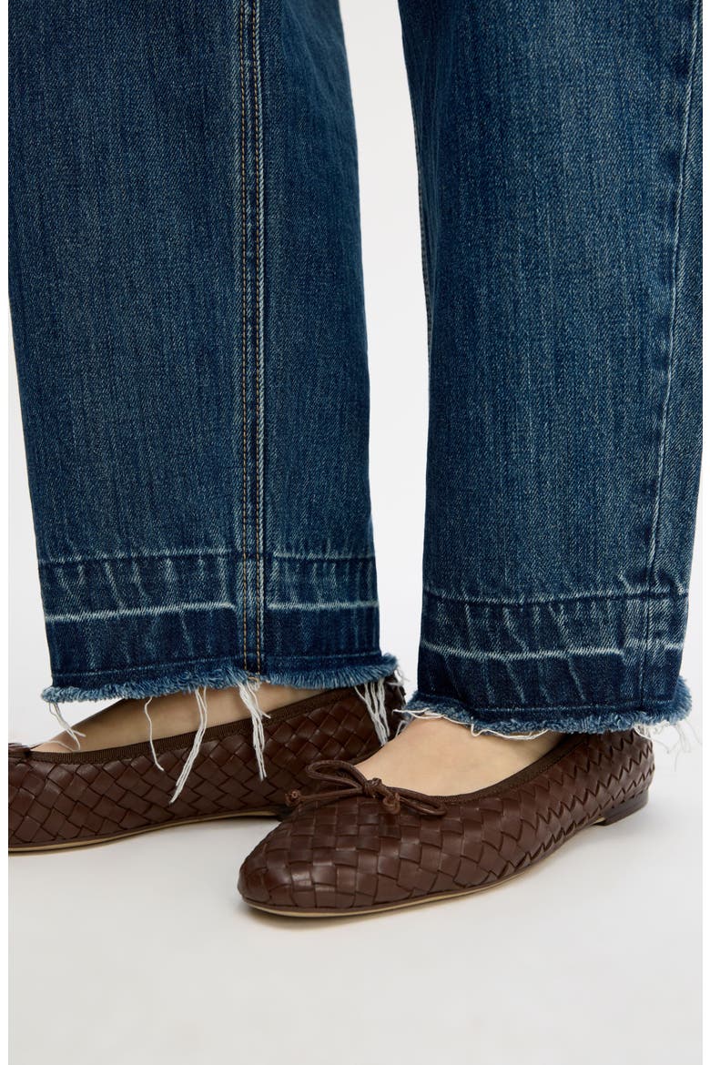 Crossover Waist Release Hem Taper Leg Jeans, Alternate, color, BOZEMAN MED WASH