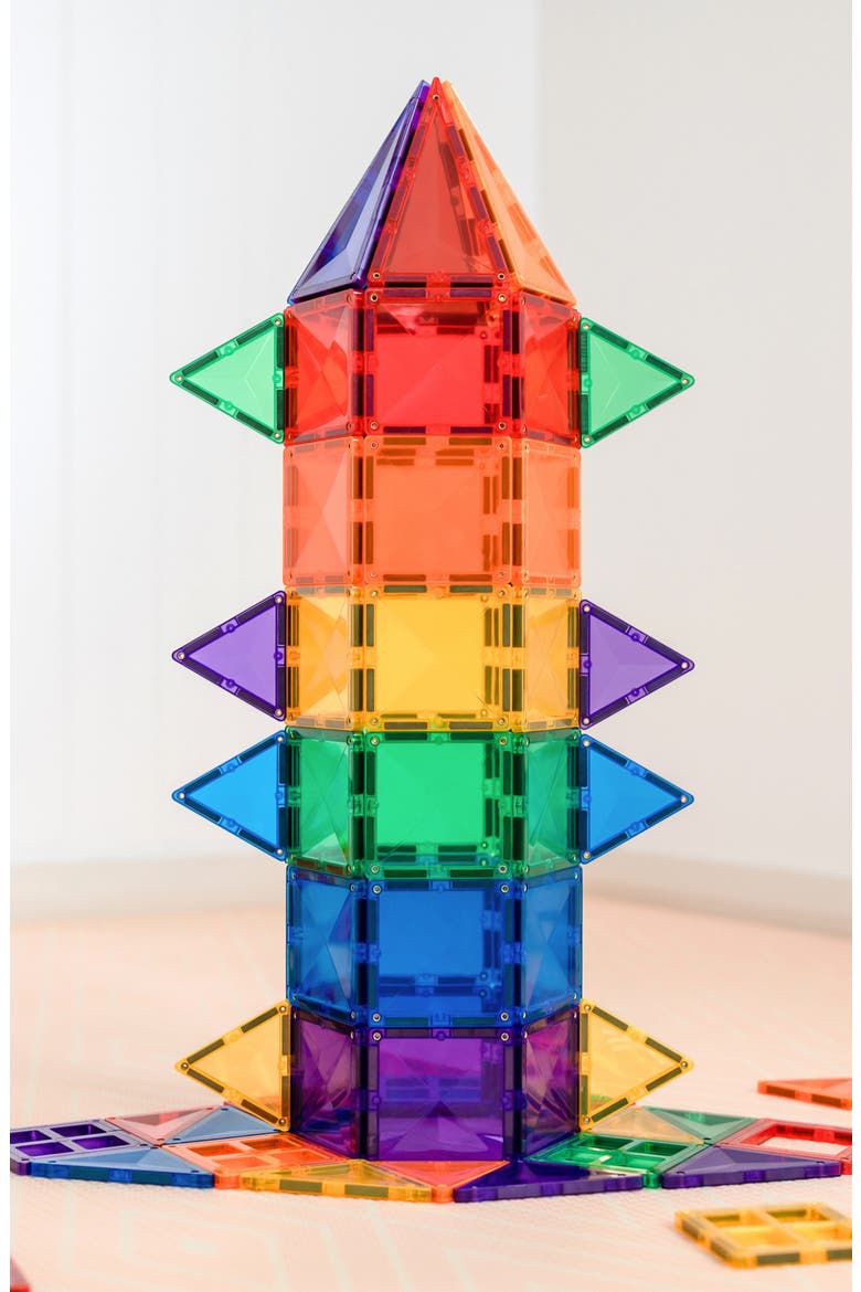 Kids' Rainbow Magnetic Tiles 102-Piece Creative Pack, Alternate, color, RAINBOW