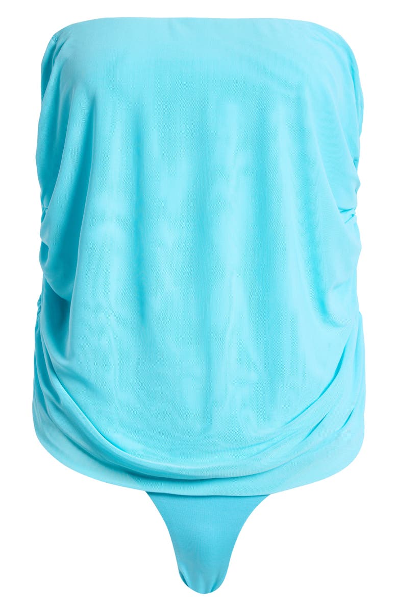 AFRM Divya Off the Shoulder Bodysuit, Alternate, color, Bluefish