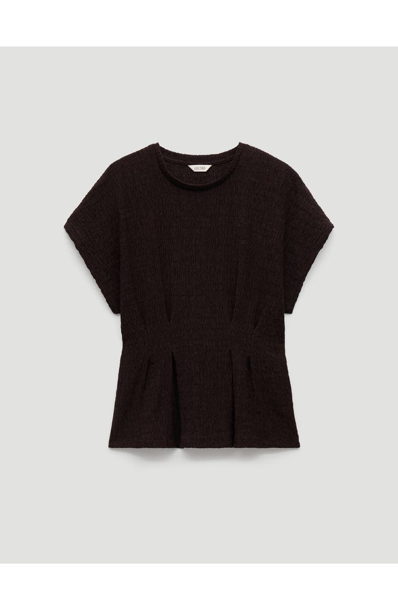 Hush Keira Textured Pleat Release Jersey Top, Alternate, color, Dark Brown